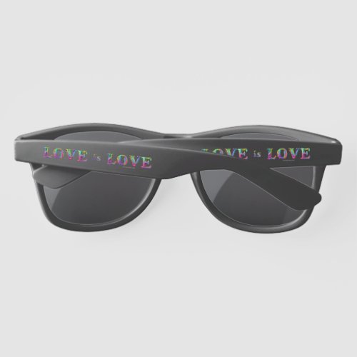 SlipperyJoes love is love spray paint gay pride c Sunglasses
