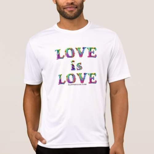 SlipperyJoes love is love spray paint gay pride c T_Shirt