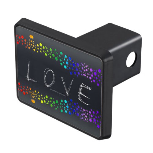 SlipperyJoes Love words rainbow dots scribbled da Hitch Cover