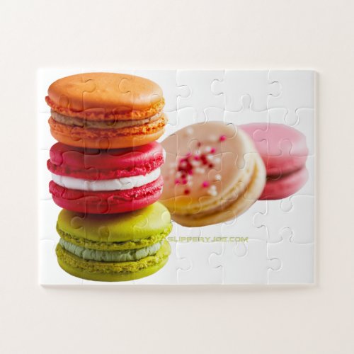 SlipperyJoes Macaroon cookies French stacked food Jigsaw Puzzle