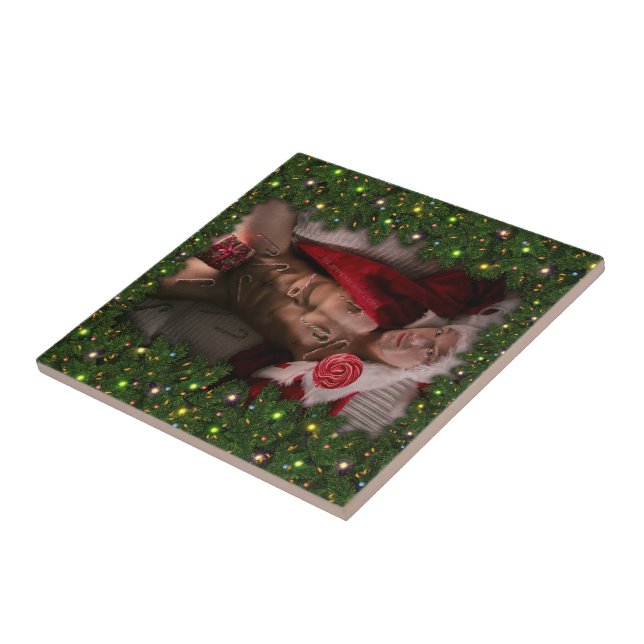 SlipperyJoe's male chest six pack stomach bare tor Ceramic Tile (Side)