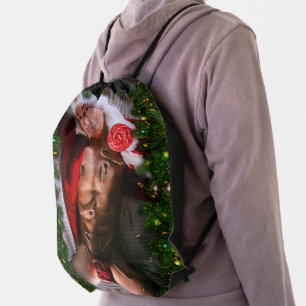 SlipperyJoe's male chest six pack stomach bare tor Drawstring Bag