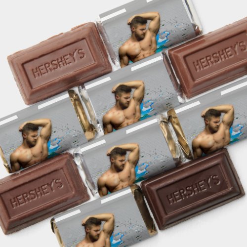 SlipperyJoes Man in a towel white room muscles cr Hersheys Miniatures