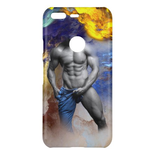 SlipperyJoes Man steamy shirtless abs sixpack put Uncommon Google Pixel Case