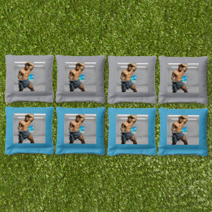 SlipperyJoe's Man towel broken white brick wall ba Cornhole Bags