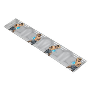 SlipperyJoe's Man towel broken white brick wall ba Ruler