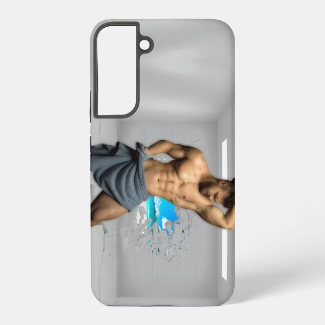 SlipperyJoe's Man towel broken white brick wall ba Samsung Galaxy Case (Back)