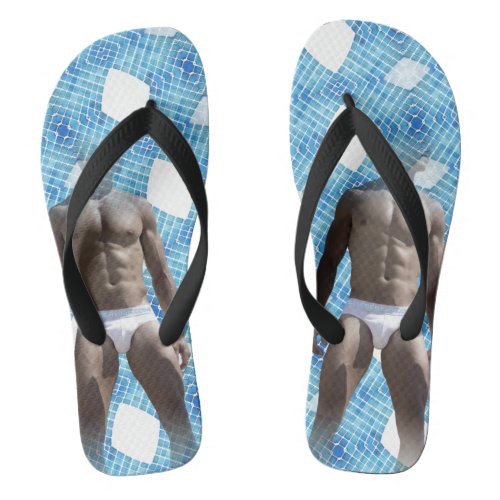 SlipperyJoes Man underwear 6_pack chest abs male  Flip Flops