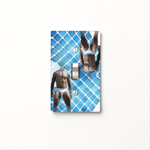 SlipperyJoes Man underwear 6_pack chest abs male  Light Switch Cover