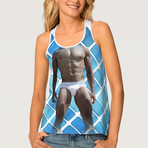 SlipperyJoes Man underwear 6_pack chest abs male  Tank Top