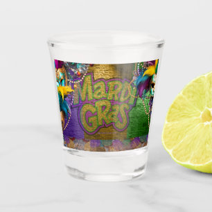 SlipperyJoe's Mardi Gras Bead Necklaces doubloons Shot Glass