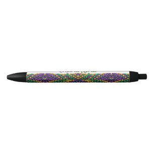 SlipperyJoe's Mardi Gras Bead Necklaces purple gol Pen
