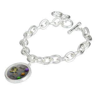 SlipperyJoe's Mardi Gras celebration decorative Ve Bracelet