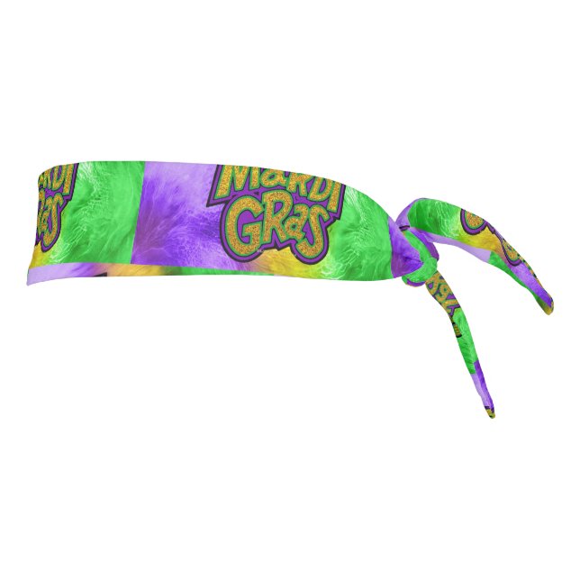 SlipperyJoe's Mardi Gras festival purple green yel Tie Headband (Rotate 90)