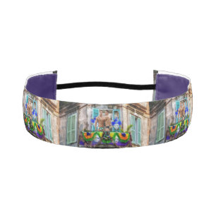 SlipperyJoe's Mardi Gras masks beads decorations s Athletic Headband