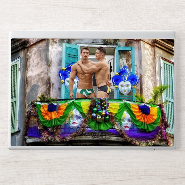 SlipperyJoe's Mardi Gras masks beads decorations s HP Laptop Skin (Front)