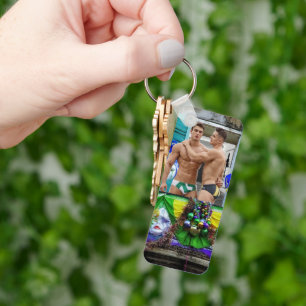 SlipperyJoe's Mardi Gras masks beads decorations s Keychain