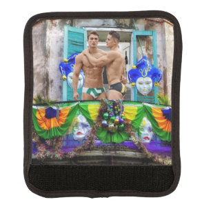 SlipperyJoe's Mardi Gras masks beads decorations s Luggage Handle Wrap