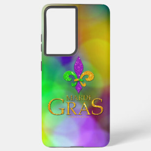 SlipperyJoe's Mardi Gras purple gold green fleur-d Samsung Galaxy S21 Ultra Case