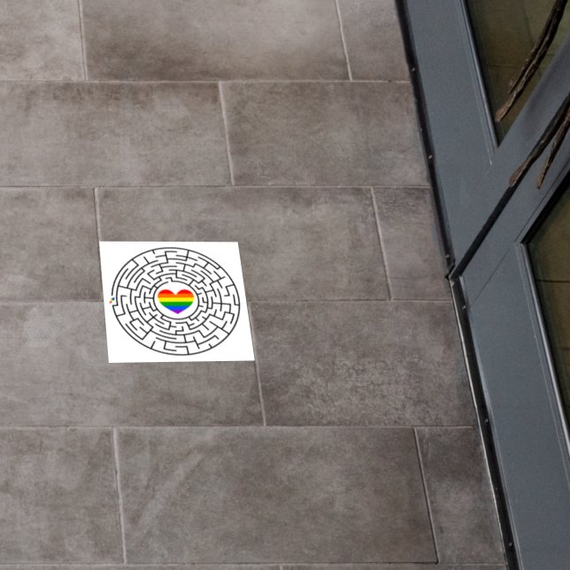 SlipperyJoe's maze encircles rainbow heart arrow m Floor Decals (Restaurant)