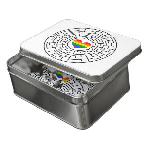 SlipperyJoe's maze encircles rainbow heart arrow m Jigsaw Puzzle