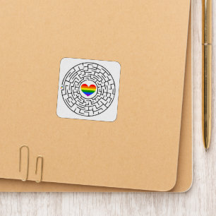 SlipperyJoe's maze encircles rainbow heart arrow m Patch
