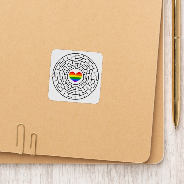 SlipperyJoe's maze encircles rainbow heart arrow m Patch (On Folder)