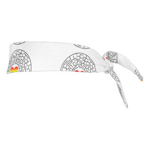 SlipperyJoe's maze encircles rainbow heart arrow m Tie Headband