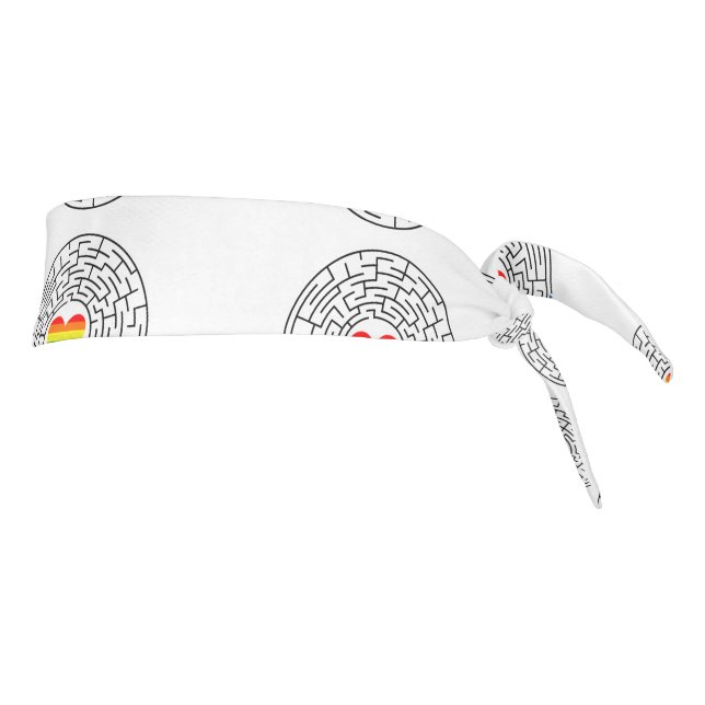 SlipperyJoe's maze encircles rainbow heart arrow m Tie Headband (Rotate 90)