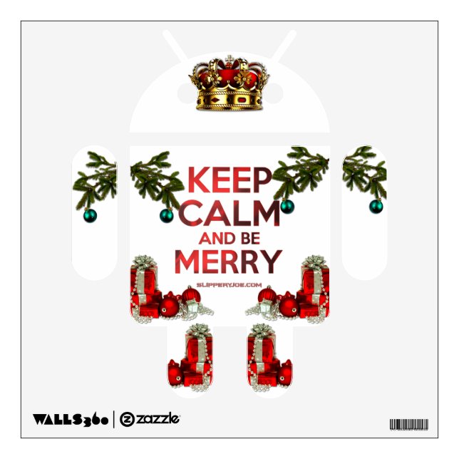 SlipperyJoe's Merry Christmas artistic tree orname Wall Decal (Front)