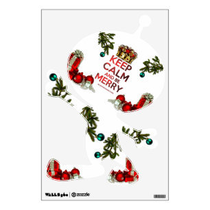 SlipperyJoe's Merry Christmas artistic tree orname Wall Decal