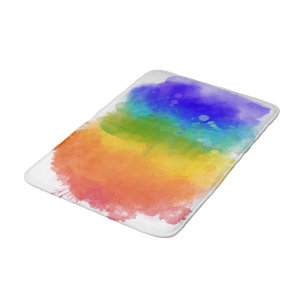 SlipperyJoe's modern pride splatter energy and col Bath Mat