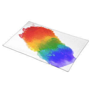SlipperyJoe's modern pride splatter energy and col Cloth Placemat