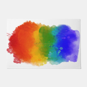 SlipperyJoe's modern pride splatter energy and col Doormat