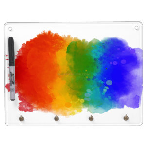 SlipperyJoe's modern pride splatter energy and col Dry Erase Board With Keychain Holder