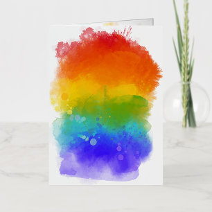 SlipperyJoe's modern pride splatter energy and col Foil Holiday Card