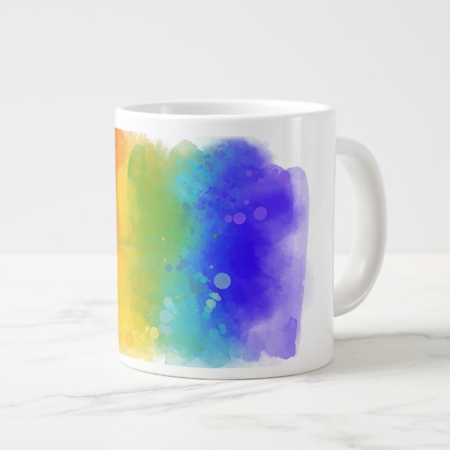 SlipperyJoe's modern pride splatter energy and col Giant Coffee Mug (Front Right)