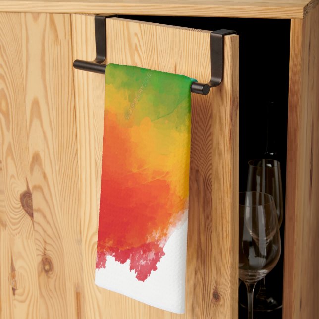 SlipperyJoe's modern pride splatter energy and col Kitchen Towel (Thirds Fold)