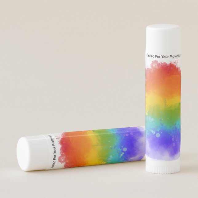 SlipperyJoe's modern pride splatter energy and col Lip Balm (Front)