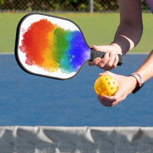 SlipperyJoe's modern pride splatter energy and col Pickleball Paddle