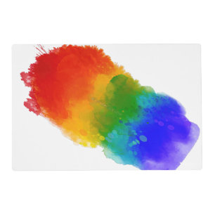 SlipperyJoe's modern pride splatter energy and col Placemat