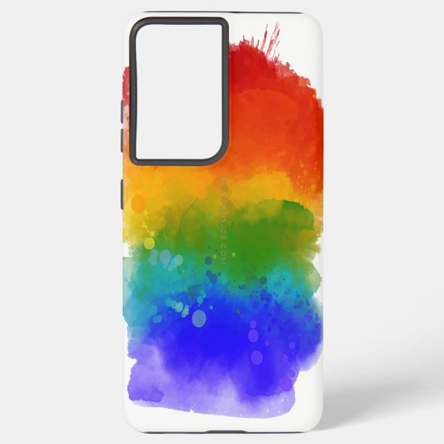 SlipperyJoe's modern pride splatter energy and col Samsung Galaxy Case (Back)