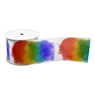 SlipperyJoe's modern pride splatter energy and col Satin Ribbon