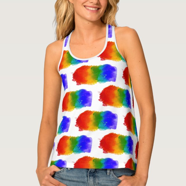 SlipperyJoe's modern pride splatter energy and col Tank Top (Front)