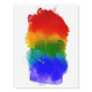 SlipperyJoe's modern pride splatter energy and col Temporary Tattoos
