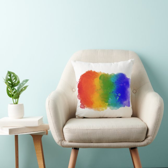 SlipperyJoe's modern pride splatter energy and col Throw Pillow (Chair)