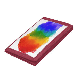 SlipperyJoe's modern pride splatter energy and col Tri-fold Wallet