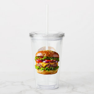 SlipperyJoe's mouthwatering cheeseburger crispy ba Acrylic Tumbler