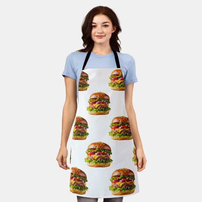 SlipperyJoe's mouthwatering cheeseburger crispy ba Apron (Worn)