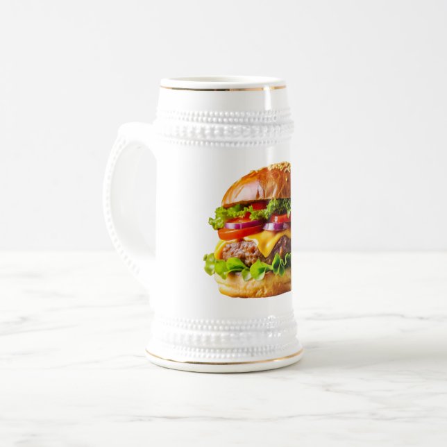 SlipperyJoe's mouthwatering cheeseburger crispy ba Beer Stein (Front Left)